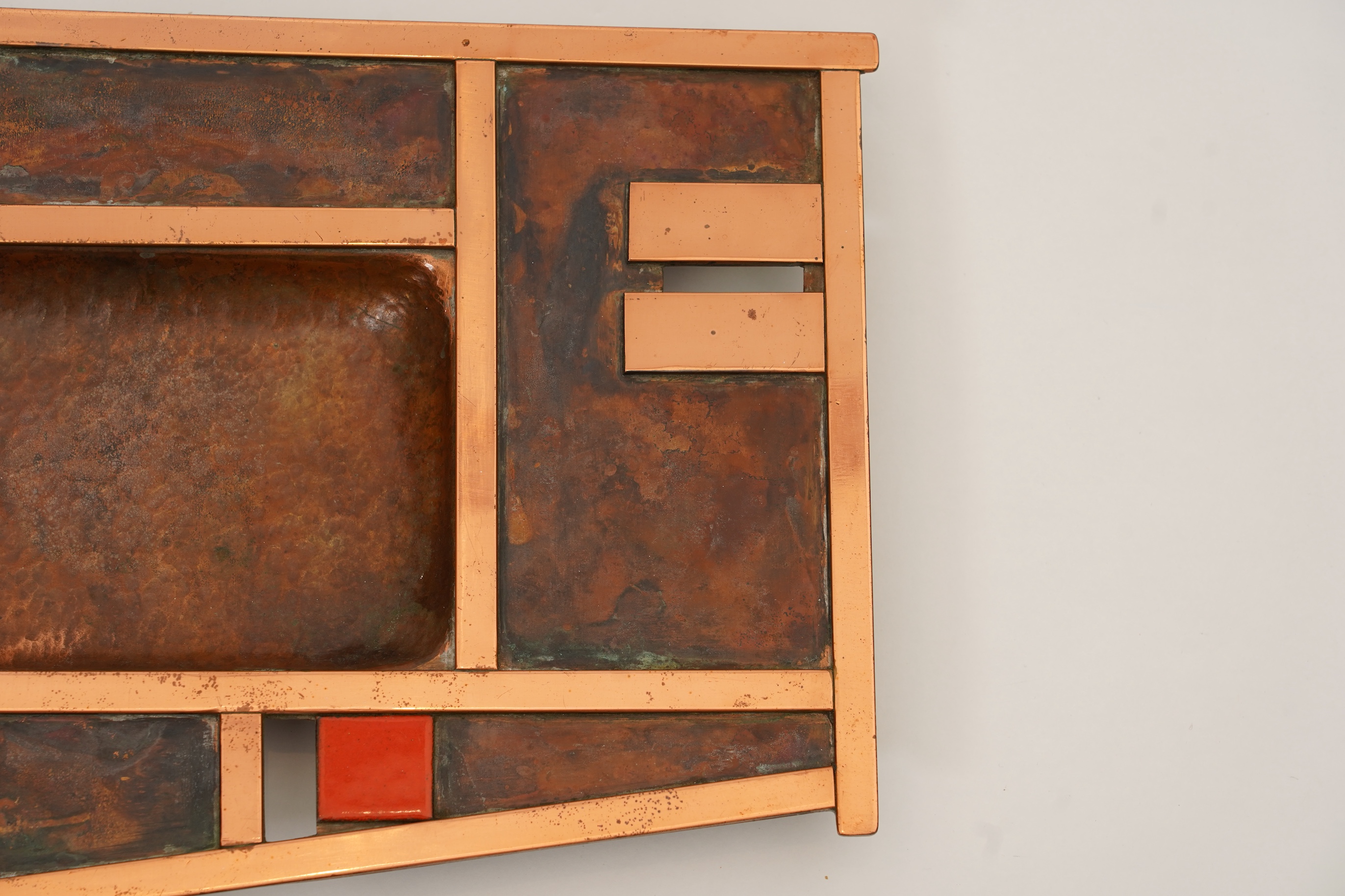 Sam Fanaroff BEM, 1926-2019, An asymmetrical patinated copper dished tray